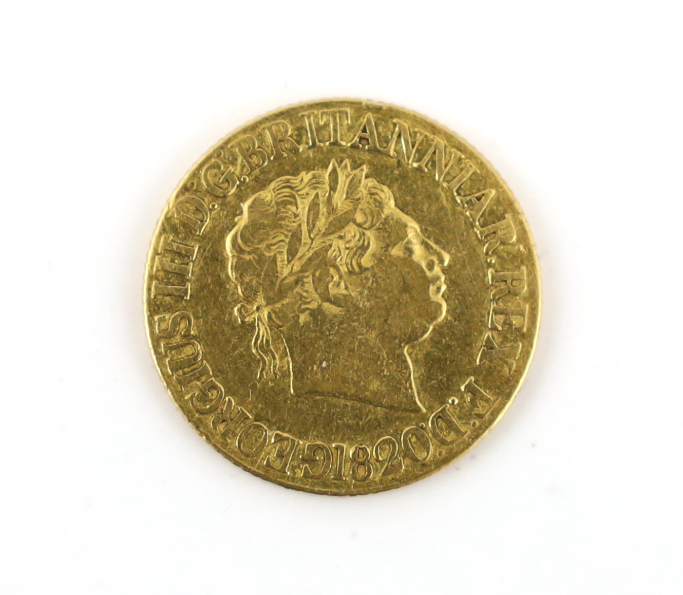 British gold coins, George III sovereign 1820, good Fine or better